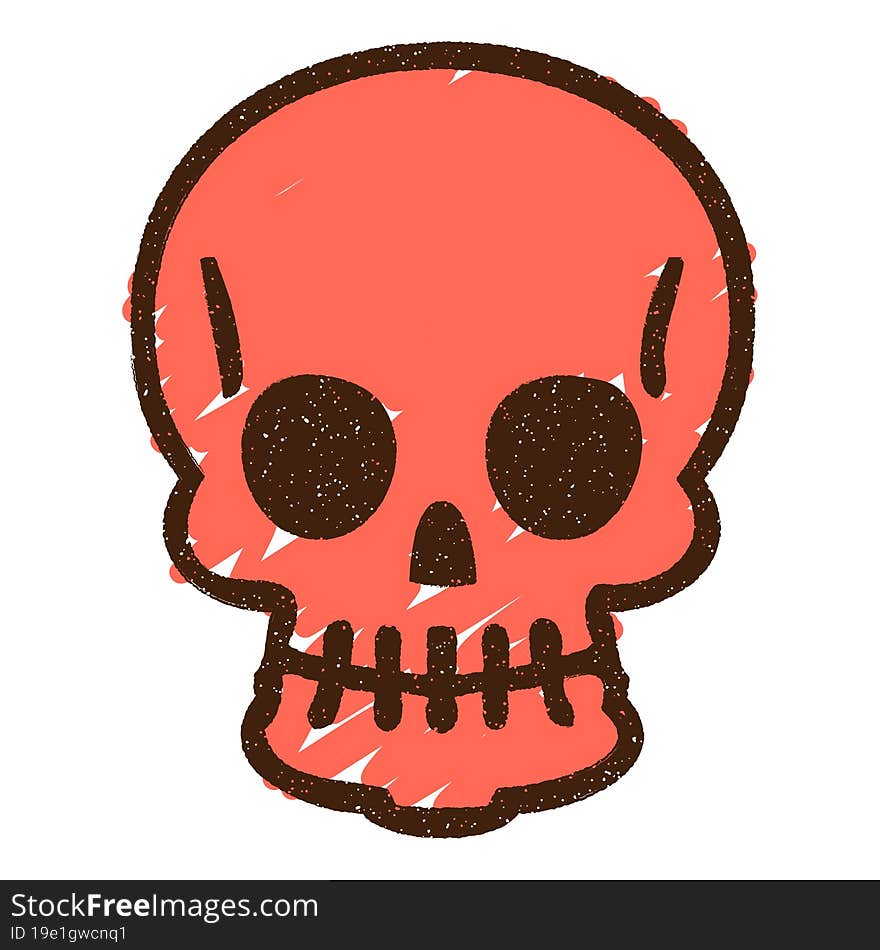 Spooky Skull Chalk Drawing