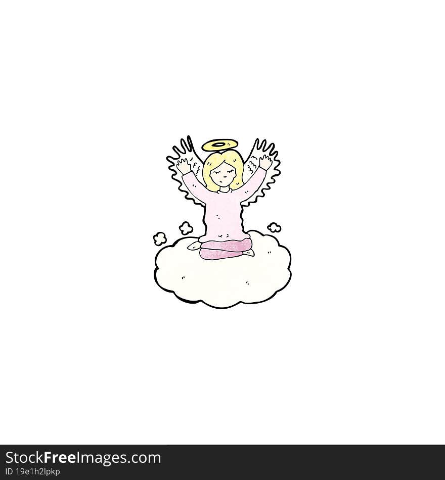 cartoon angel old cloud