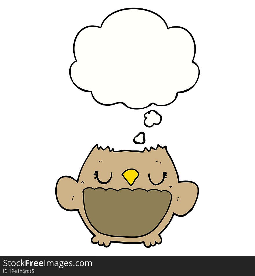 cartoon owl and thought bubble