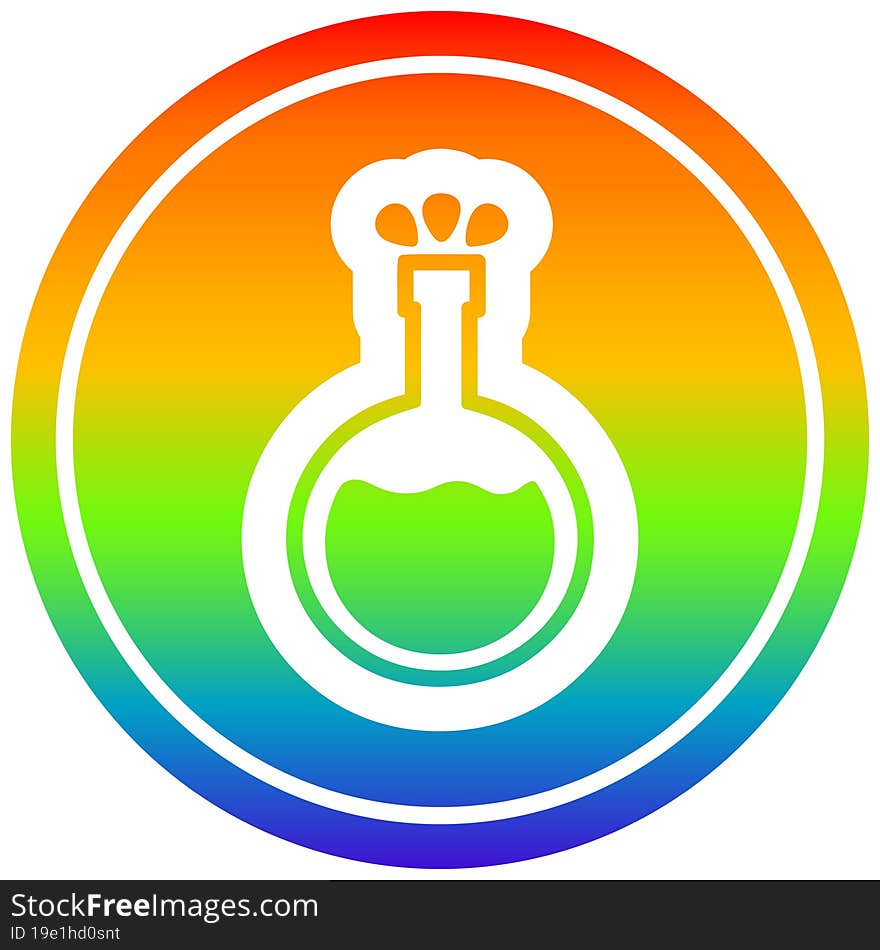 science experiment circular in rainbow spectrum