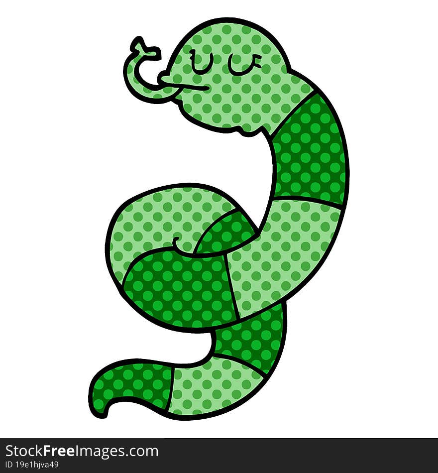 cartoon doodle snake coiled