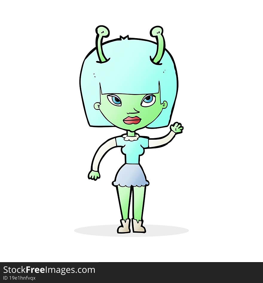 cartoon alien woman