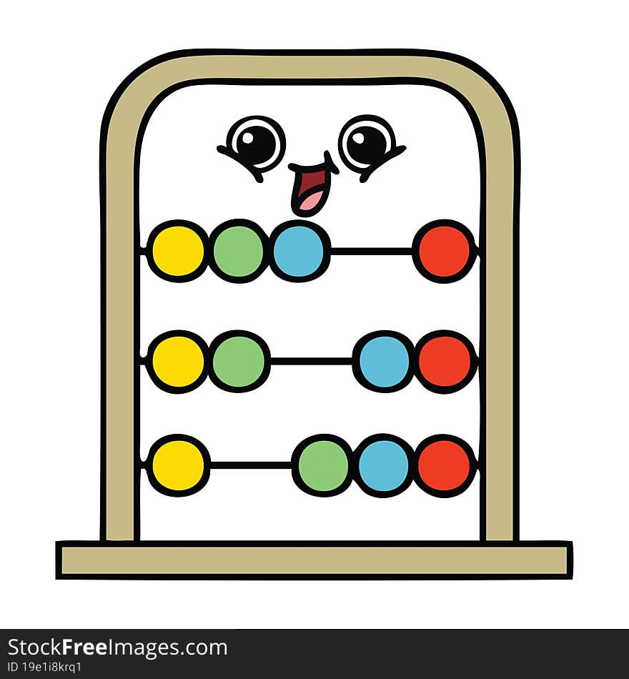 cute cartoon of a abacus. cute cartoon of a abacus