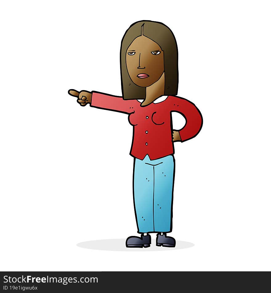 cartoon woman pointing