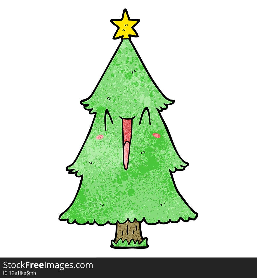 cartoon christmas tree. cartoon christmas tree