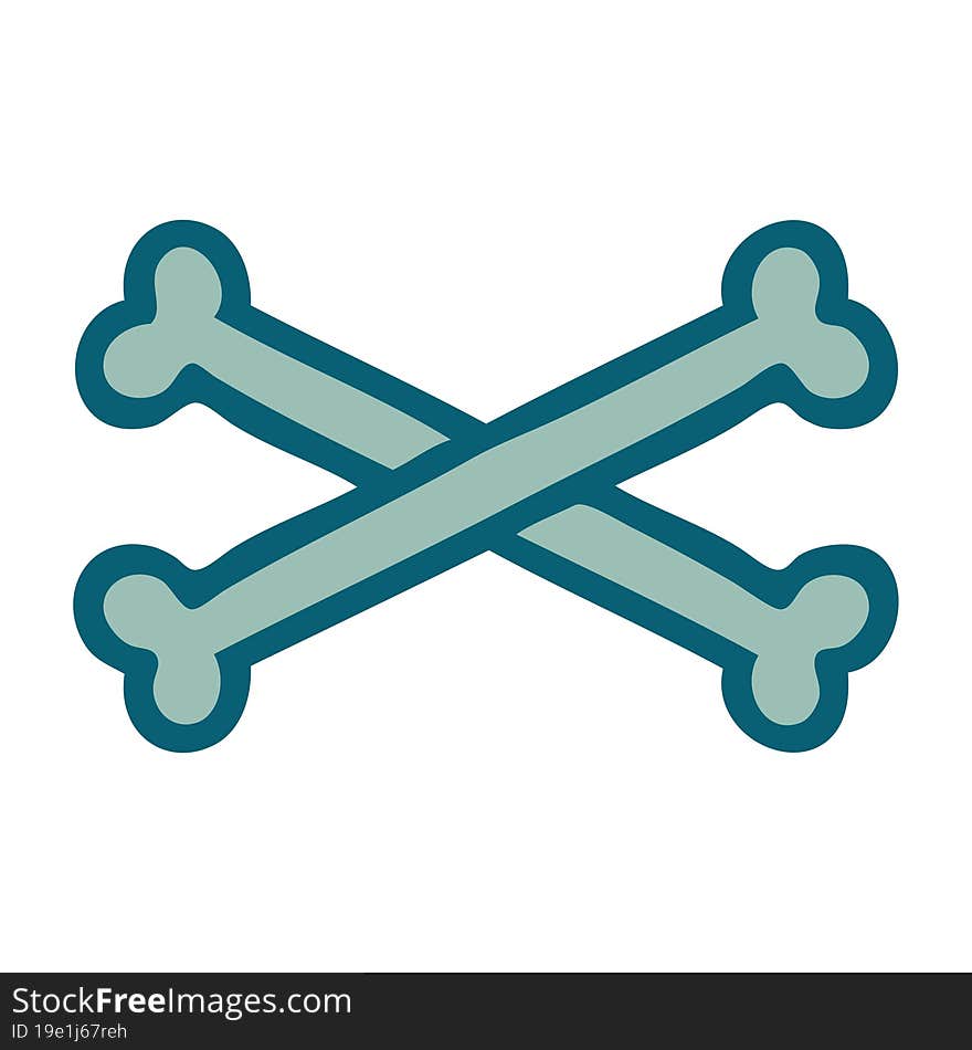 Tattoo Style Icon Of Cross Bones