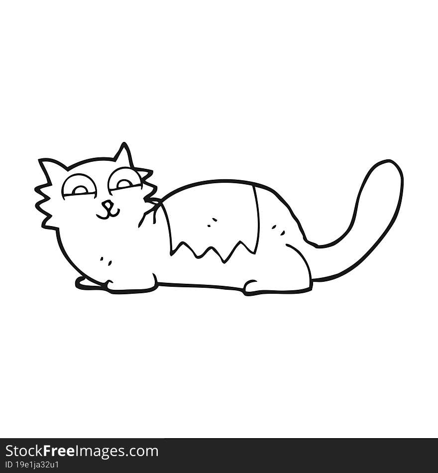 black and white cartoon cat