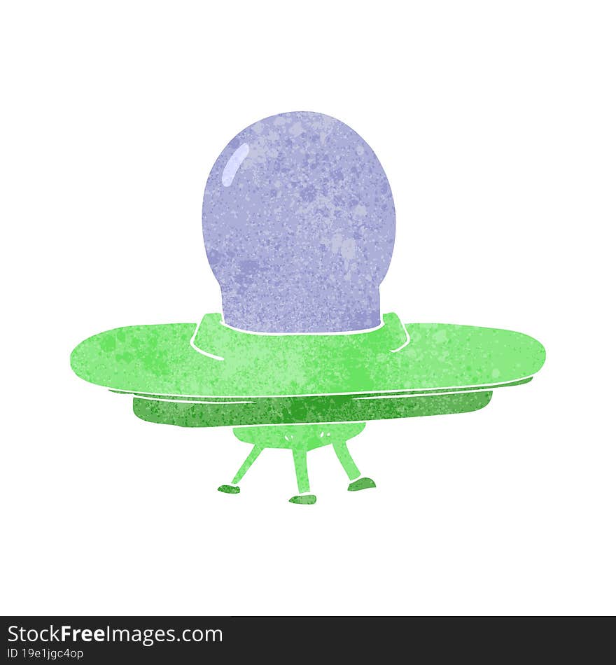 retro cartoon flying saucer