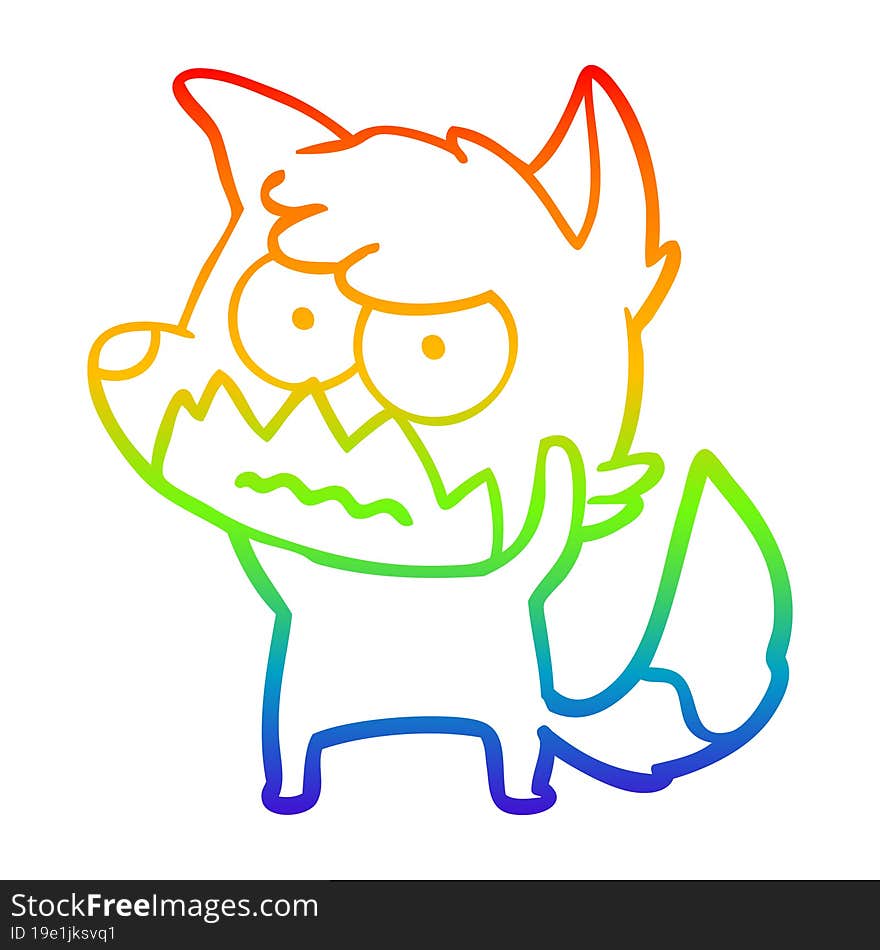 rainbow gradient line drawing cartoon annoyed fox