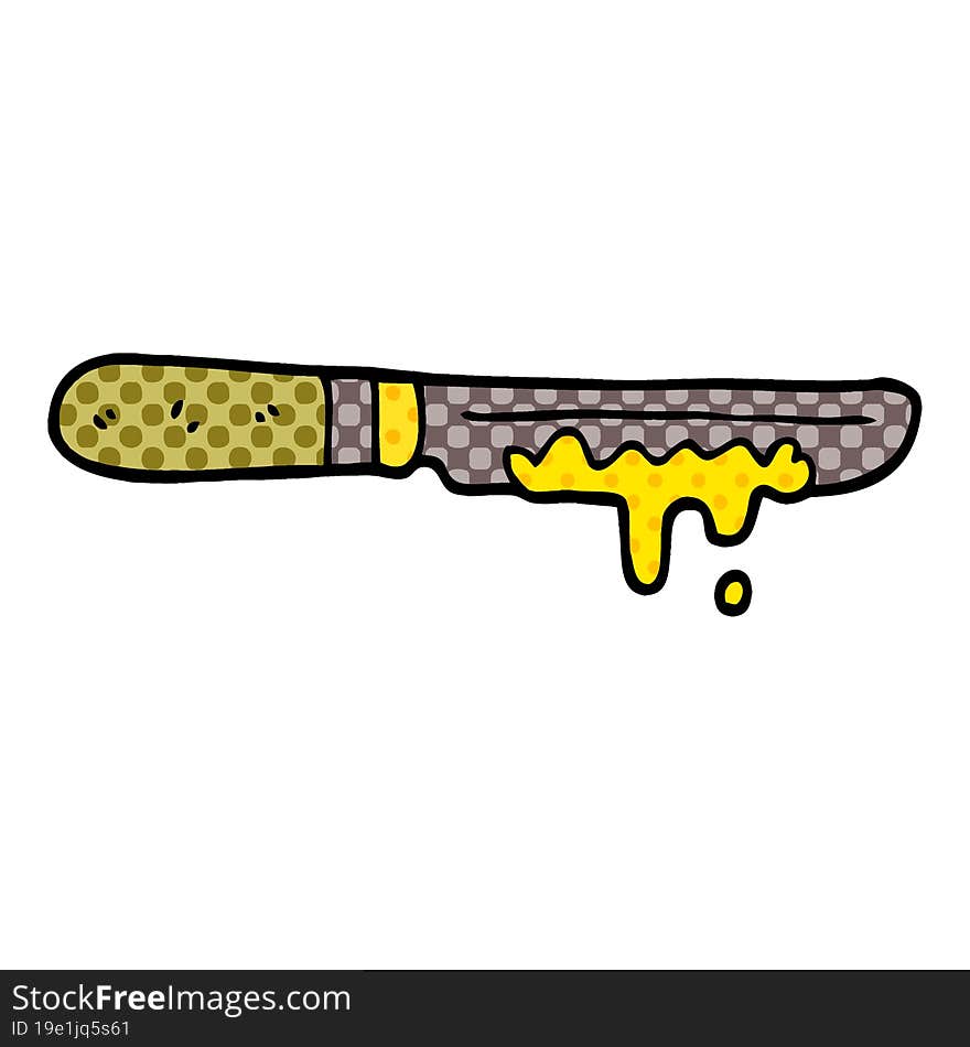 cartoon doodle butter knife