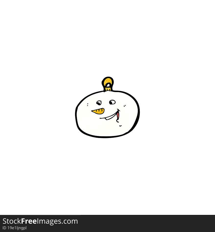 cartoon snowman face bauble