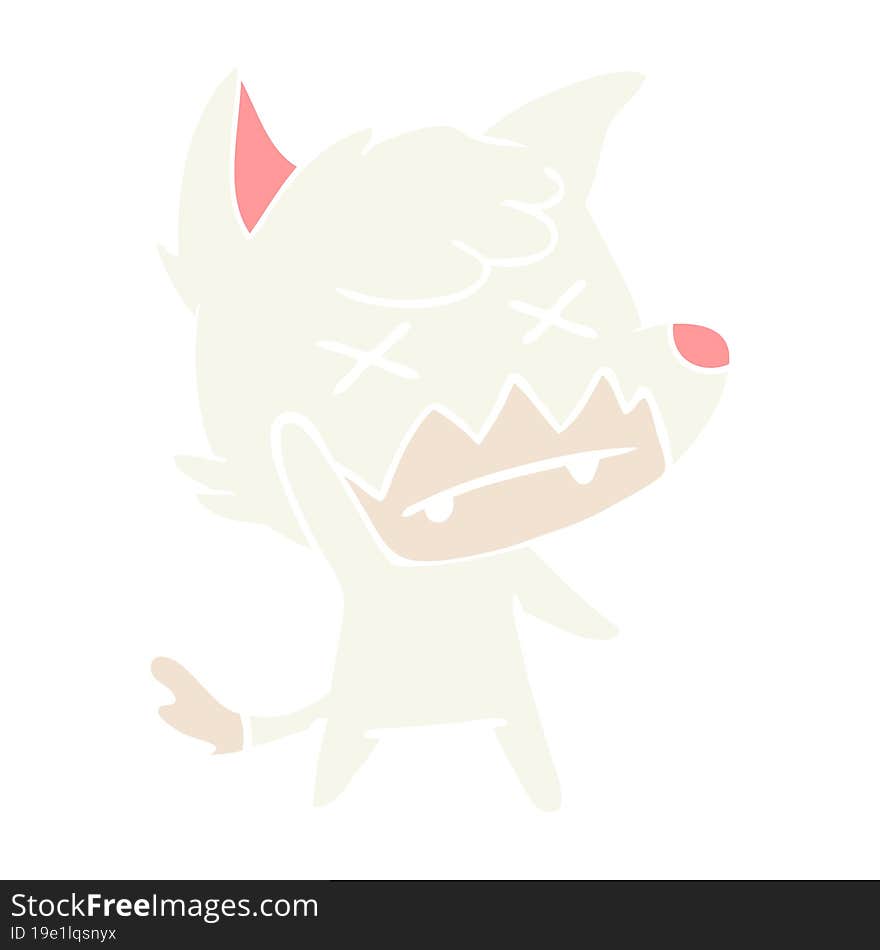 flat color style cartoon dead fox