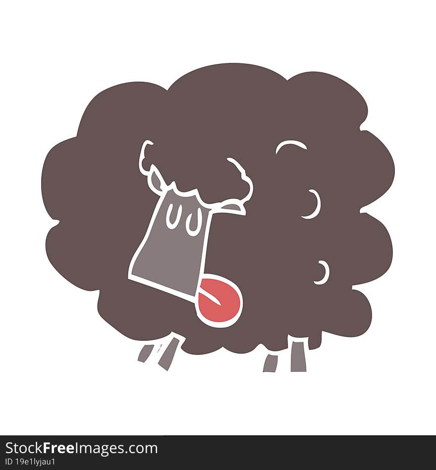 cartoon doodle black sheep