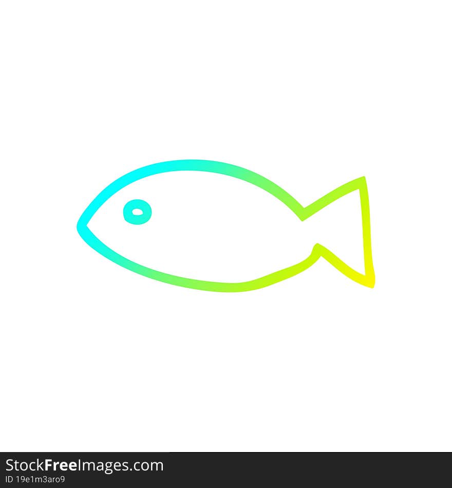 cold gradient line drawing cartoon fish symbol