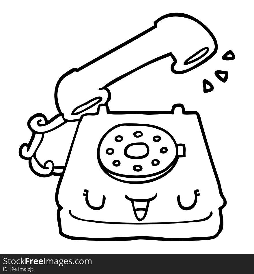 Cute Cartoon Telephone