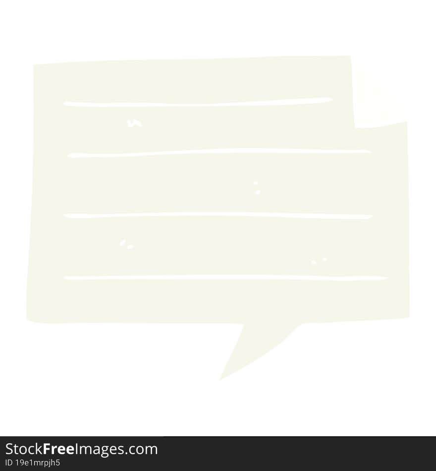 Flat Color Illustration Of A Cartoon Notes Speech Bubble