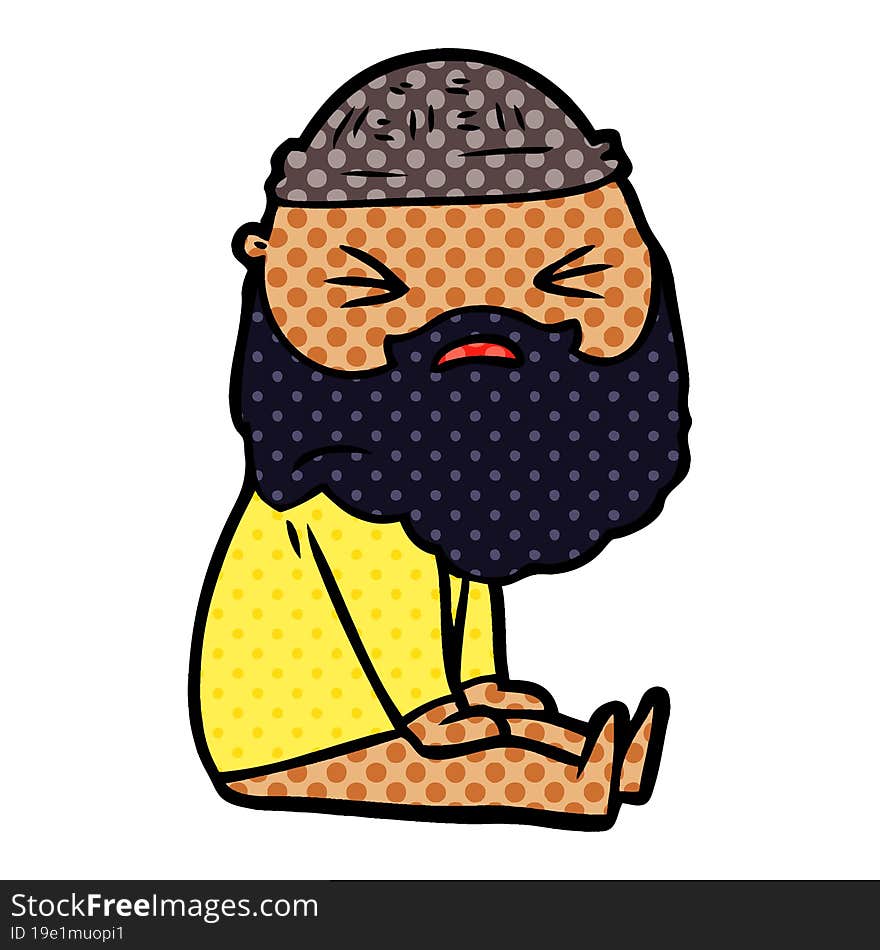 cartoon man with beard. cartoon man with beard