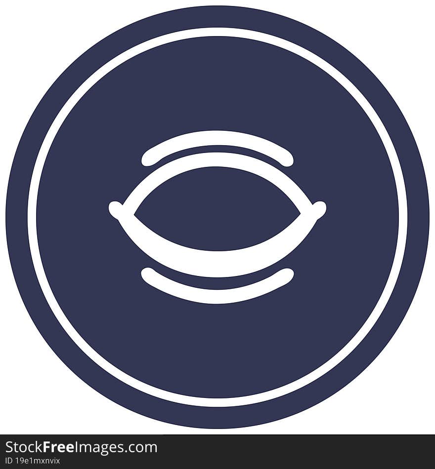 closed eye circular icon symbol