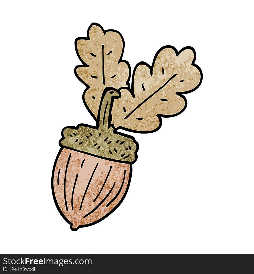 cartoon doodle acorn