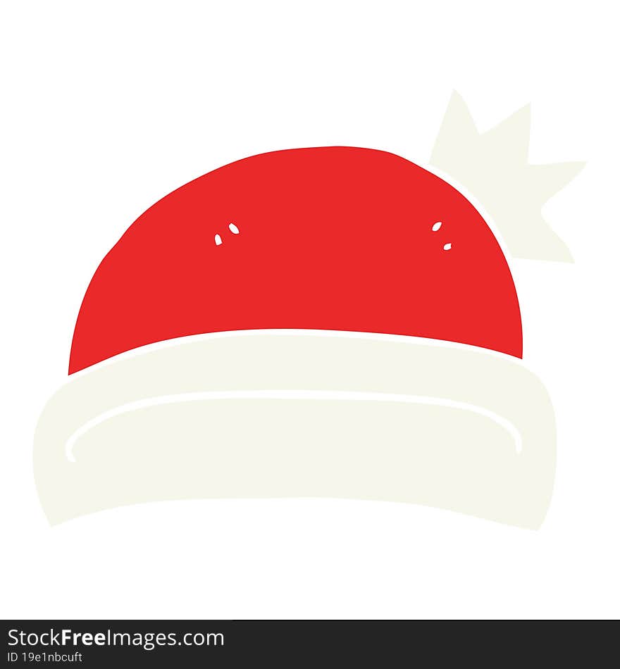 flat color illustration of christmas hat. flat color illustration of christmas hat