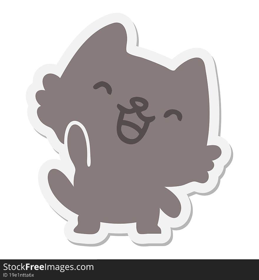 happy cartoon cat sticker