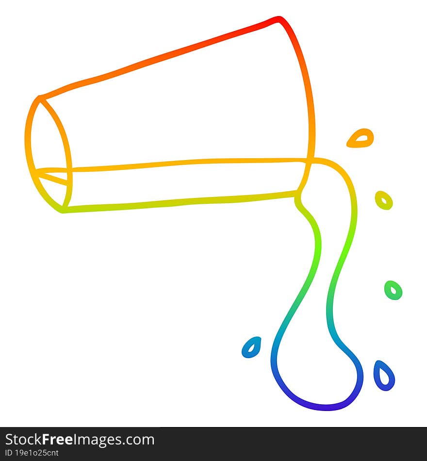 rainbow gradient line drawing cartoon cool drink of water