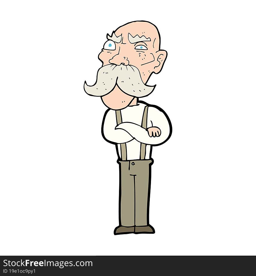 cartoon angry old man