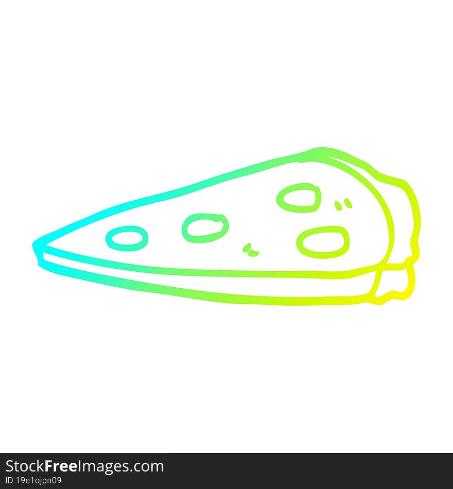 Cold Gradient Line Drawing Cartoon Pizza