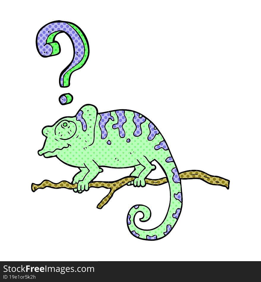 Cartoon Curious Chameleon