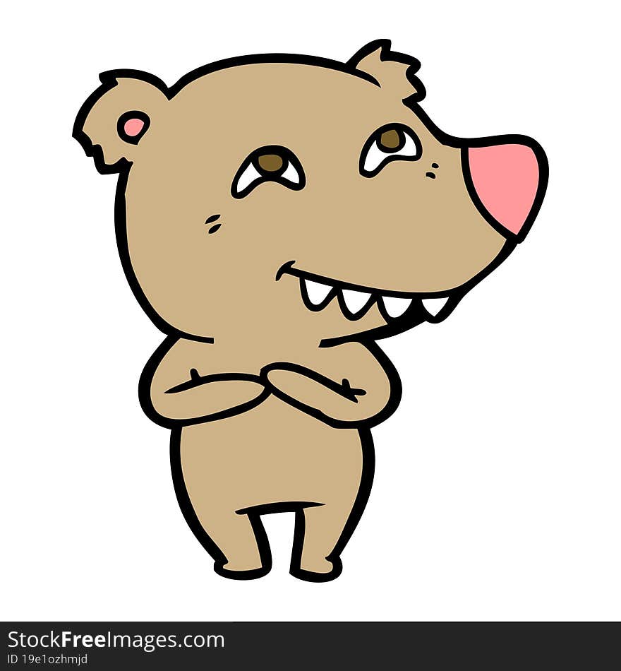 cartoon bear showing teeth. cartoon bear showing teeth