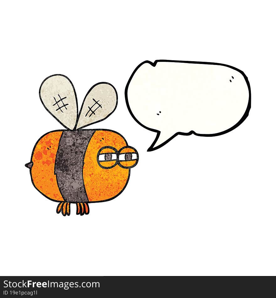 speech bubble textured cartoon angry bee