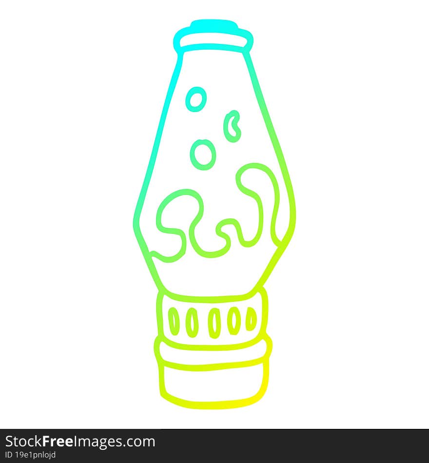 cold gradient line drawing cartoon lava lamp