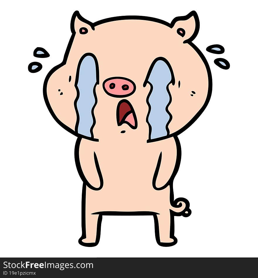 crying pig cartoon. crying pig cartoon