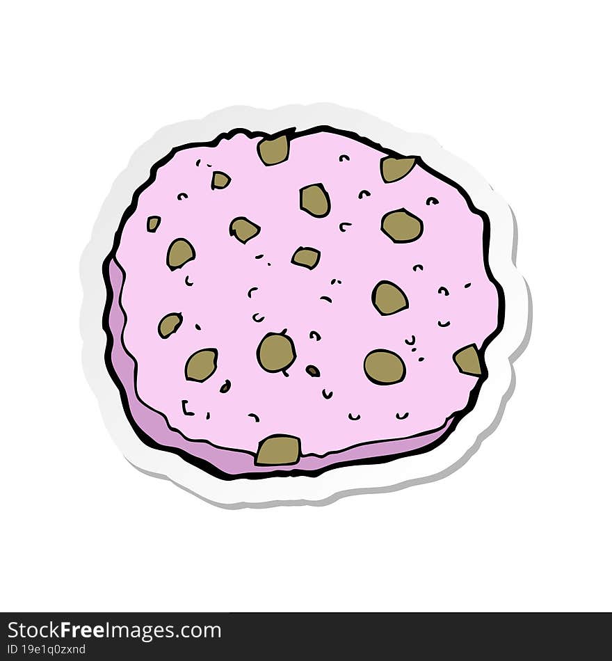 sticker of a pink cookie cartoon