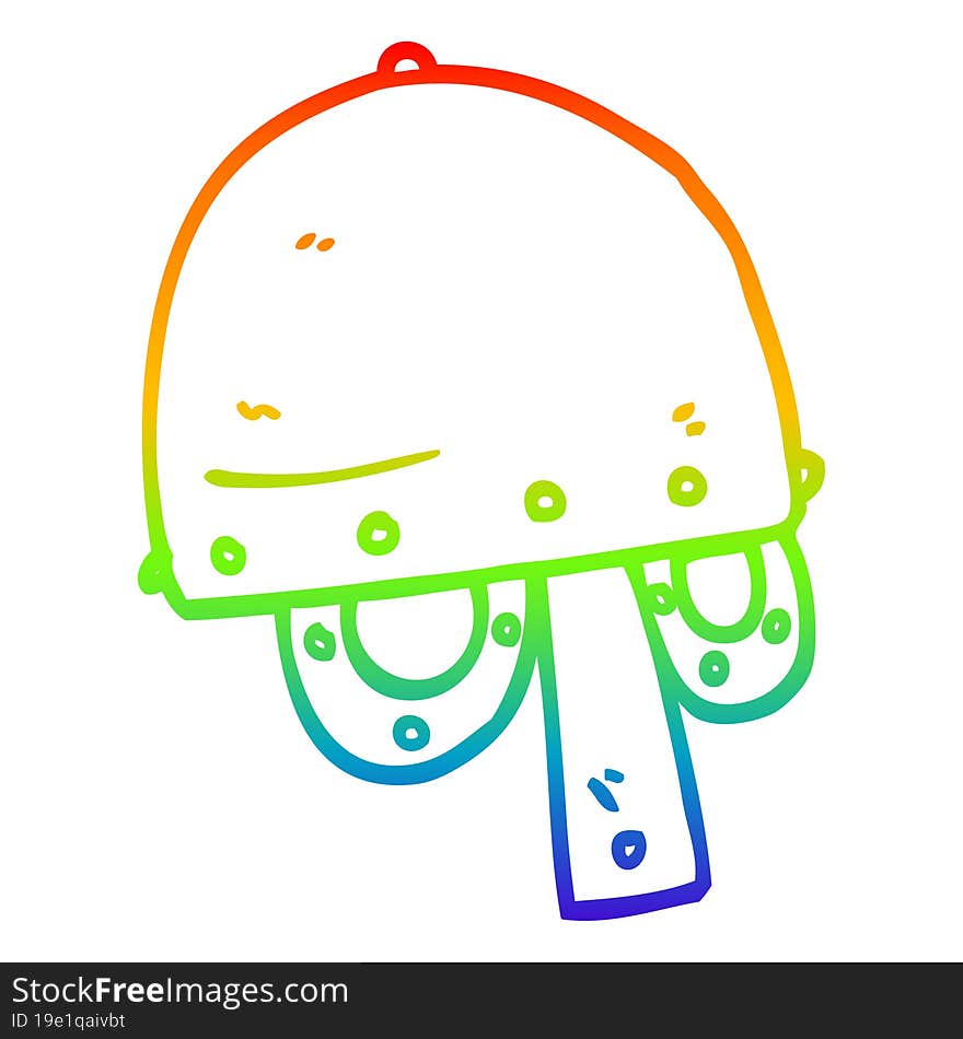 rainbow gradient line drawing of a cartoon viking helmet