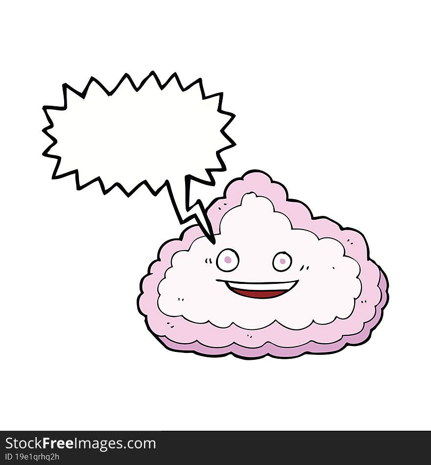 cartoon decorative cloud with speech bubble