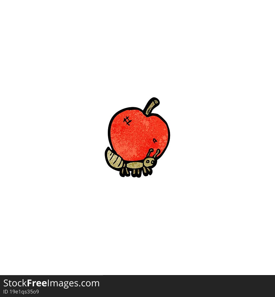 cartoon ant carrying apple