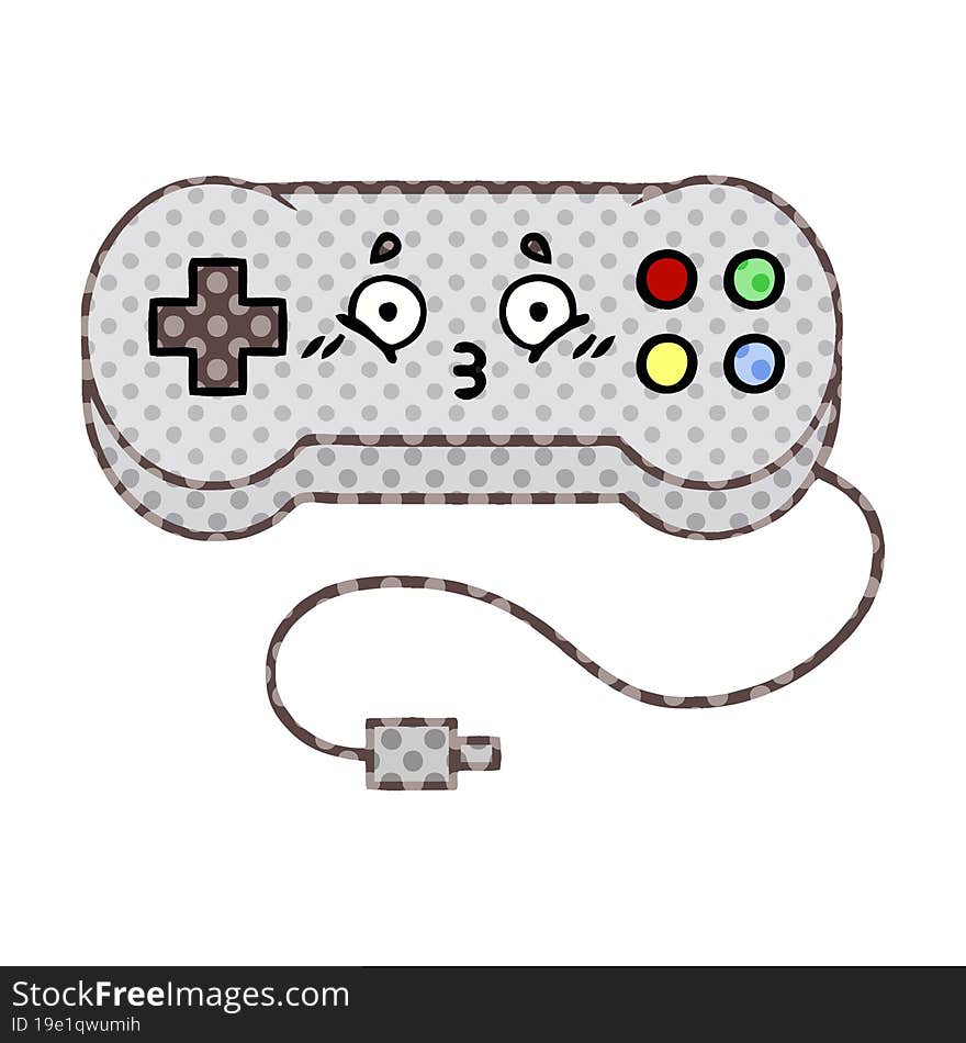 comic book style cartoon game controller