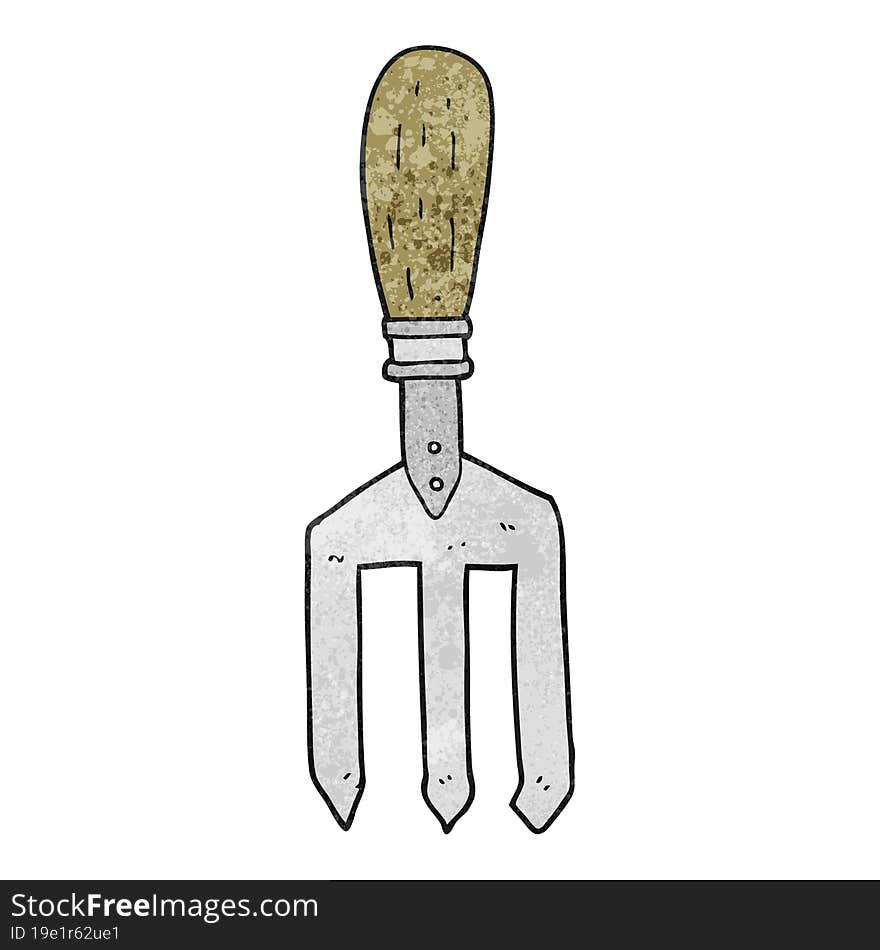 textured cartoon garden fork