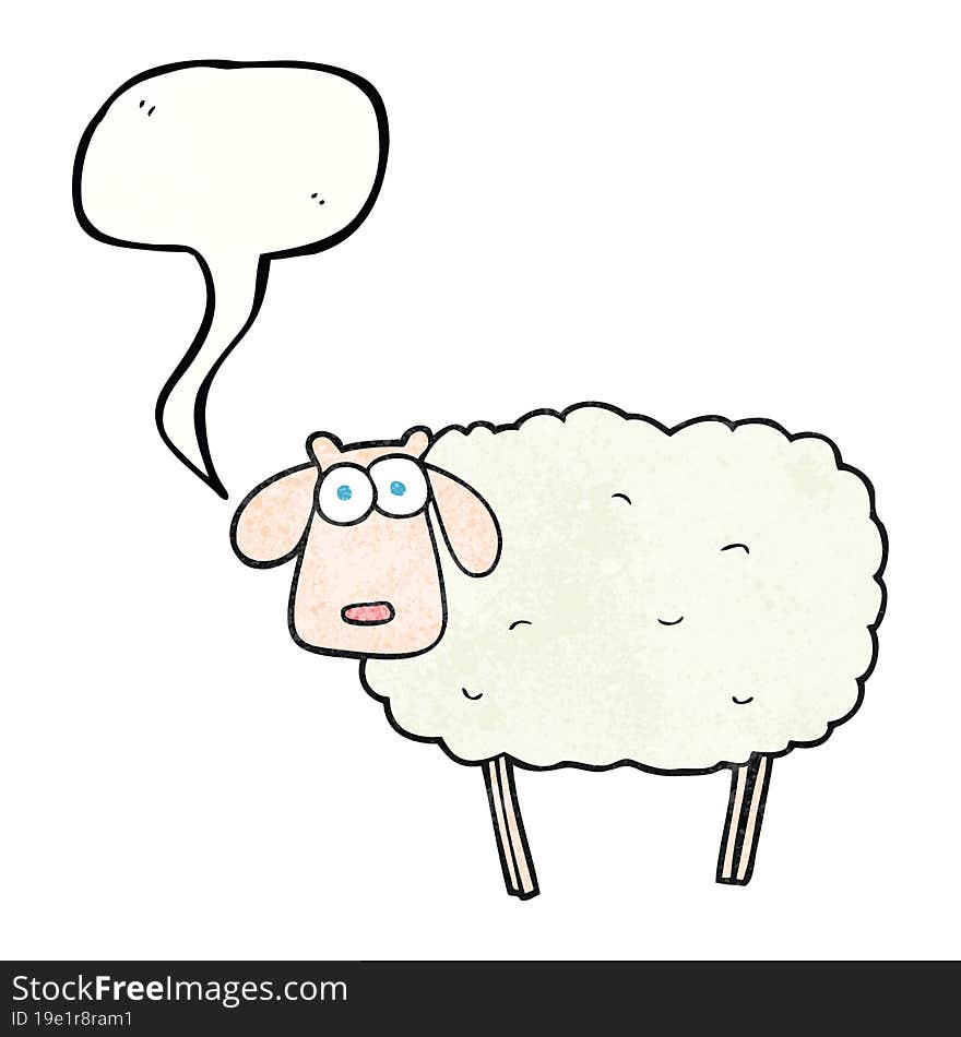 speech bubble textured cartoon sheep