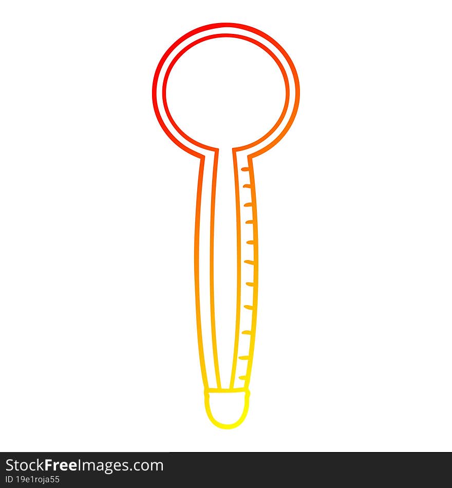 warm gradient line drawing cartoon thermometer