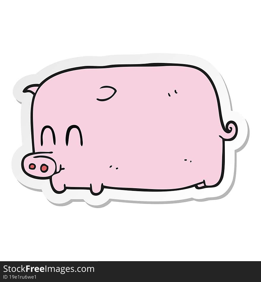 sticker of a cartoon pig