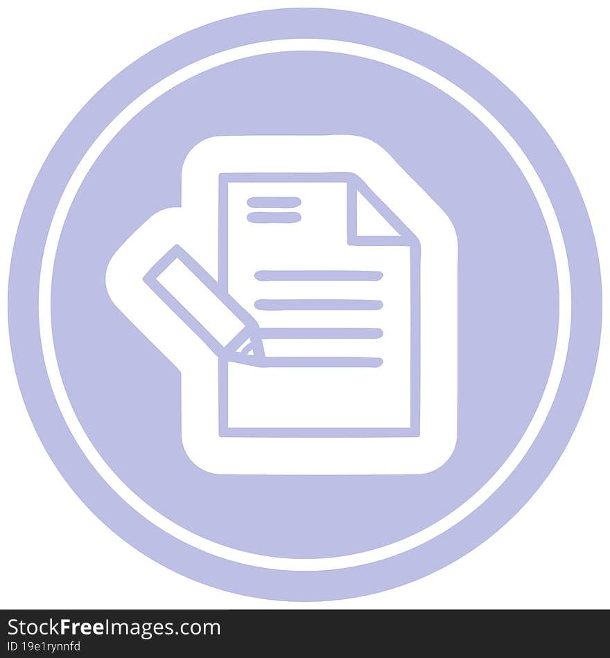 Writing Document Circular Icon