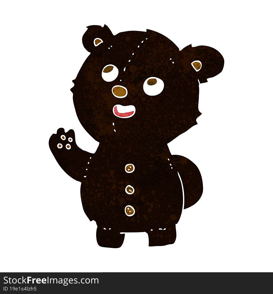 cartoon cute black bear cub