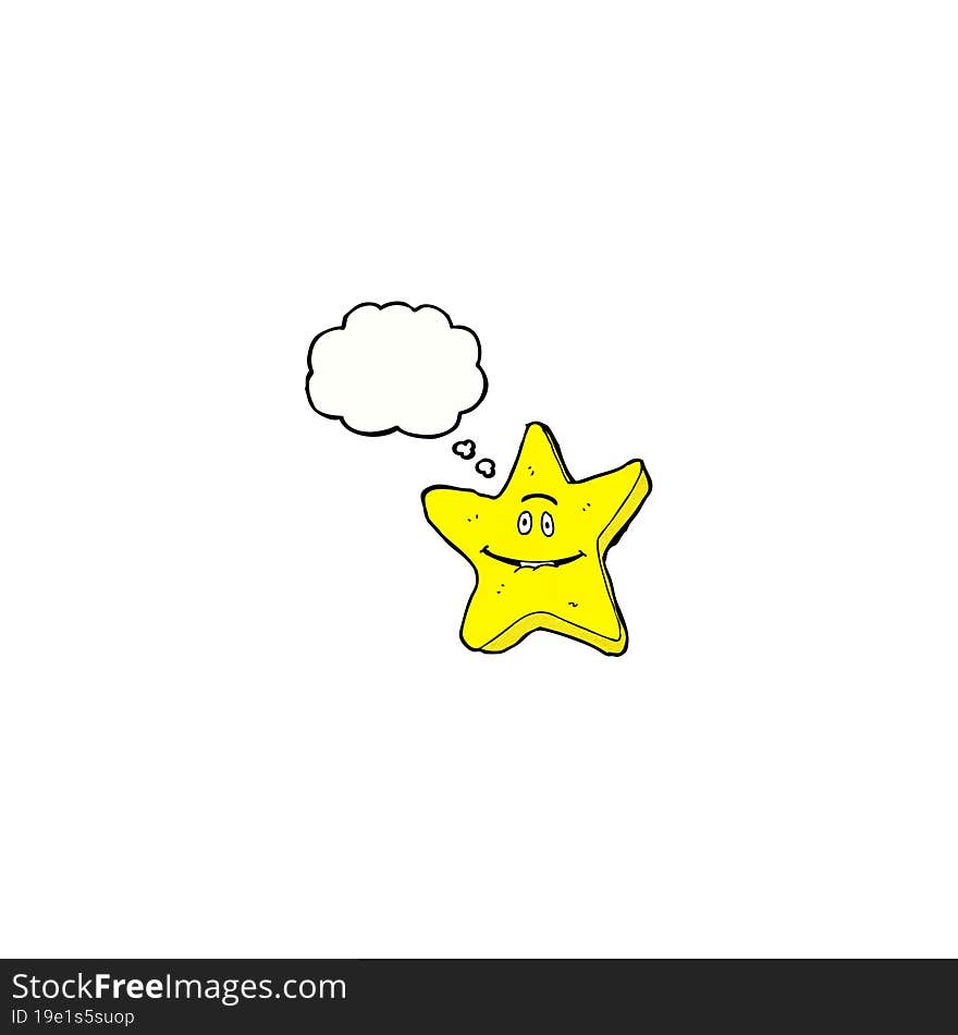 cartoon star with thought bubble