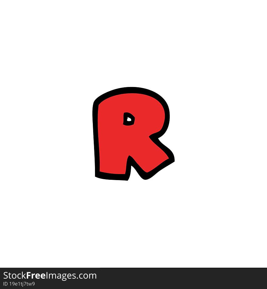 Cartoon Doodle Letter R