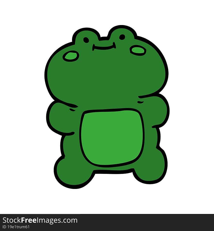 funny cartoon doodle frog