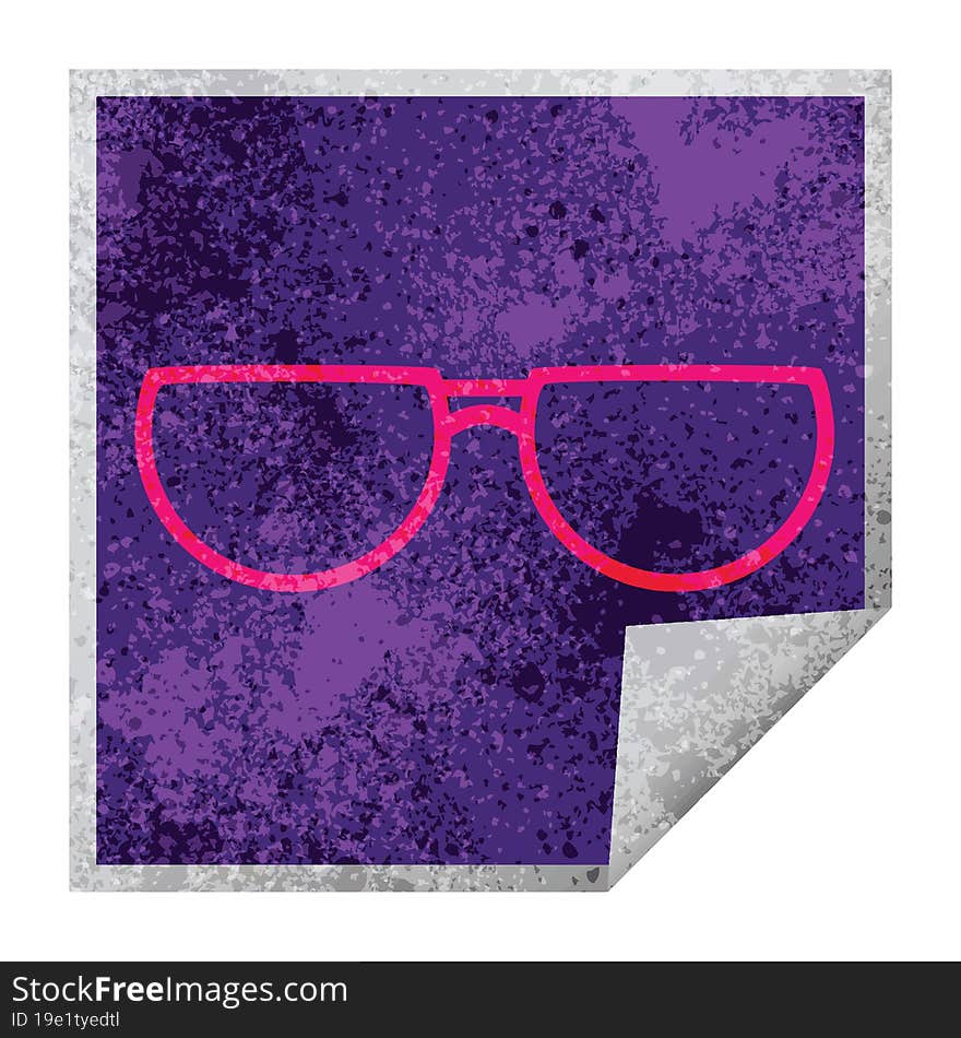 spectacles graphic vector illustration square peeling sticker. spectacles graphic vector illustration square peeling sticker