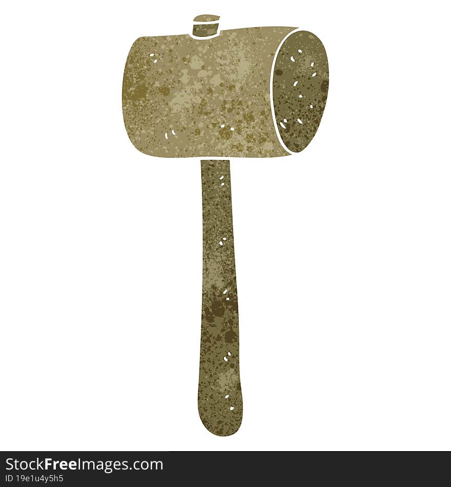 retro cartoon wooden mallet