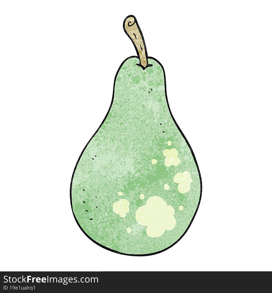 freehand textured cartoon pear